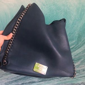 Bebe blue and silver handbag